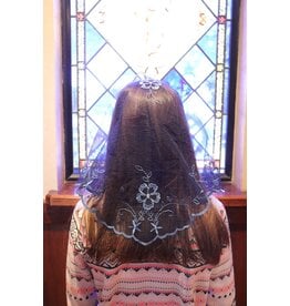 St. Stephen's Bookstore Spanish Mantilla Veil Rosa Navy Blue