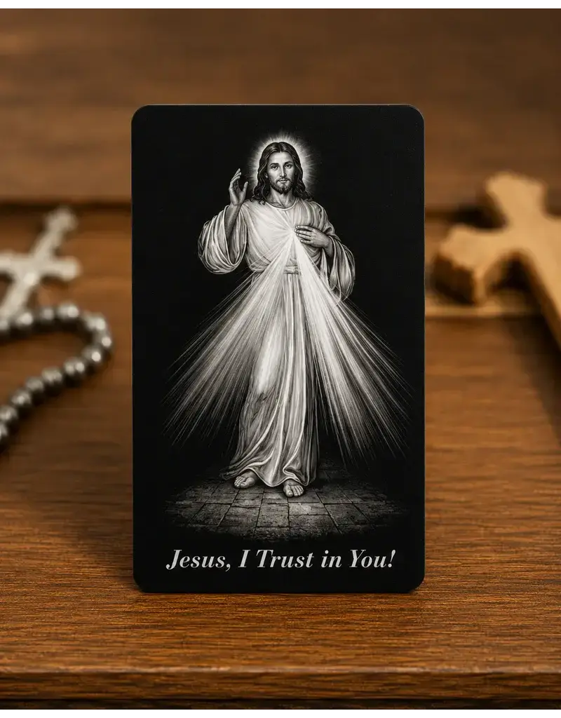 Divine Mercy Jesus - Metal Prayer Card