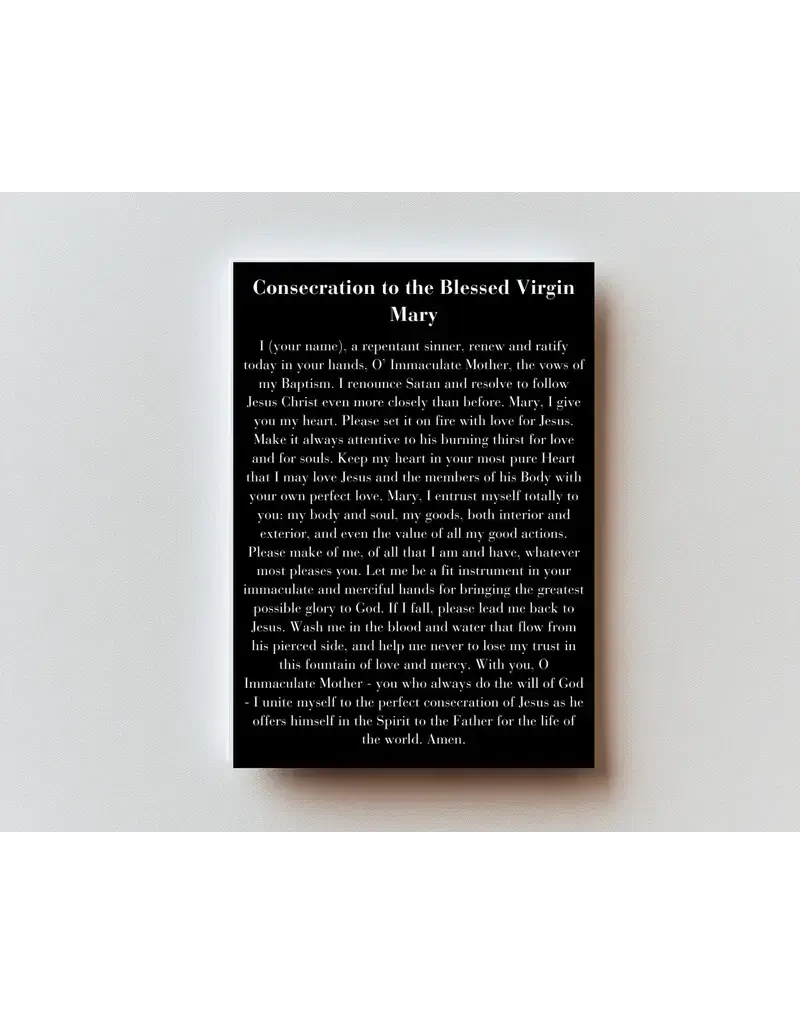 Consecration to Mary - Metal Prayer Card