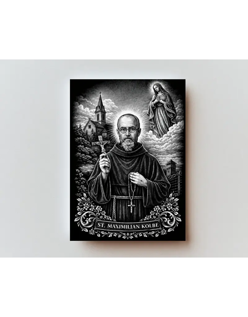 St. Maximilian Kolbe - Metal Prayer Card