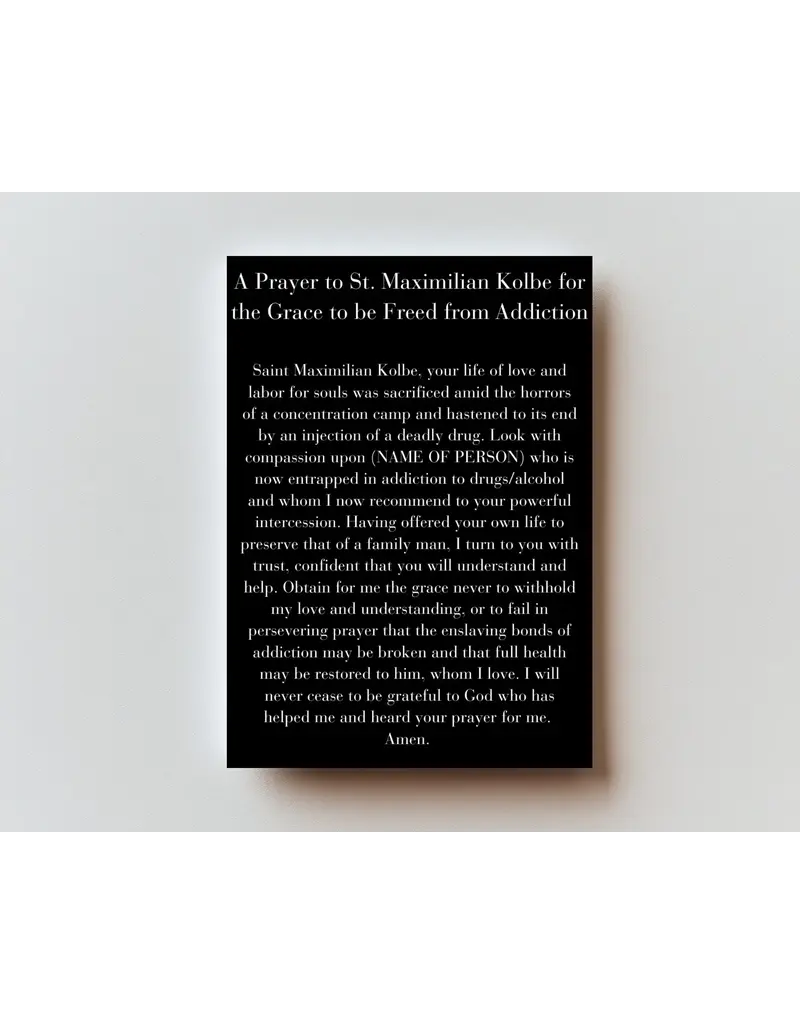 St. Maximilian Kolbe - Metal Prayer Card