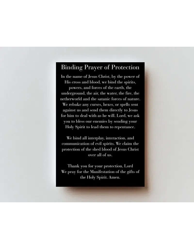 Binding Prayer of Protection - Metal Prayer Card