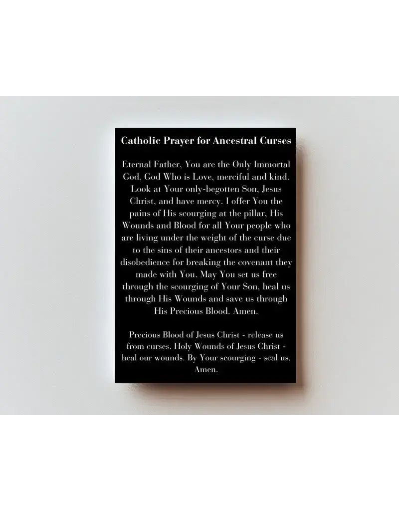 Catholic Prayer for Ancestral Curses - Metal Prayer Card