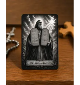 Ten Commandments - Metal Prayer Card