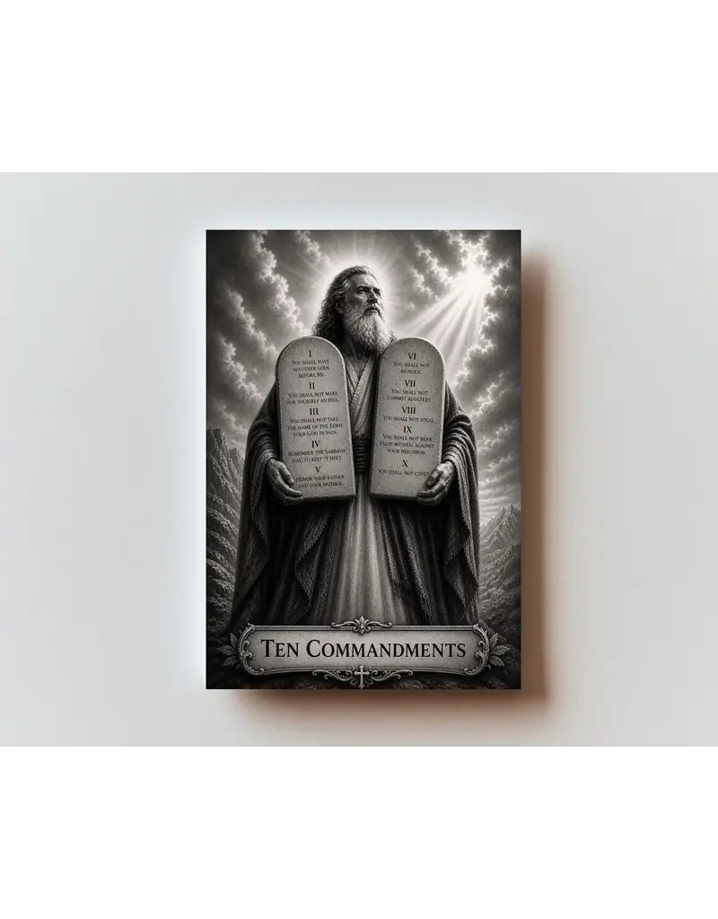 Ten Commandments - Metal Prayer Card