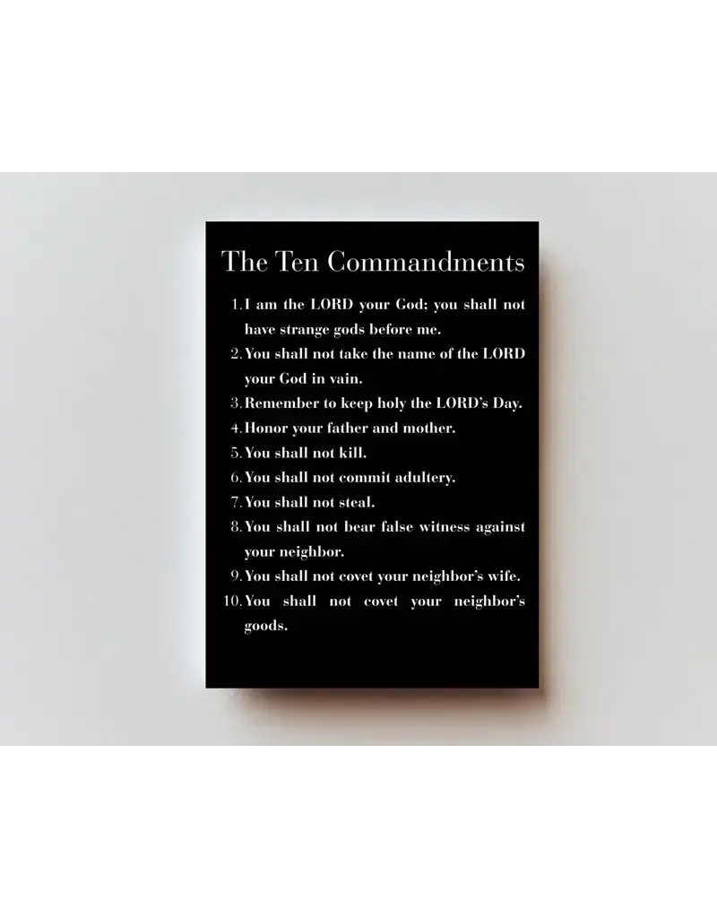 Ten Commandments - Metal Prayer Card