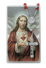 McVan Sacred Heart Auto Rosary with Prayer Card