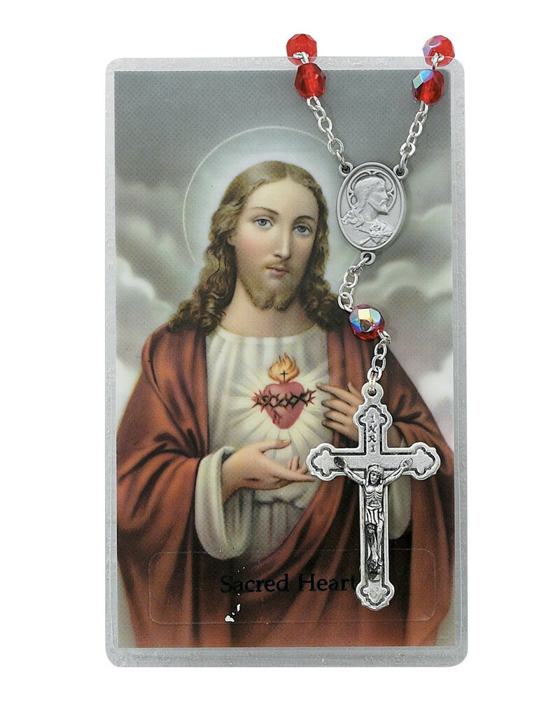 McVan Sacred Heart Auto Rosary with Prayer Card