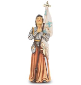 WJ Hirten 4" Statue with Prayer Card St. Joan of Arc