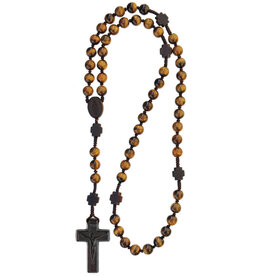 Sine Cera Tiger Eye and Jujube Wood Rosary 8mm