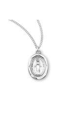 HMH Religious Sterling Silver Miraculous Medal With 18" Chain Necklace
