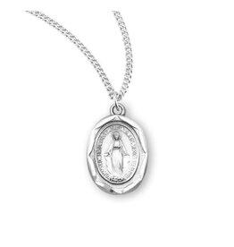 HMH Religious Sterling Silver Miraculous Medal With 18" Chain Necklace