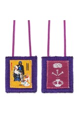 WJ Hirten 1 3/4" x 2" Benediction Purple Wool Scapular