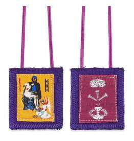 WJ Hirten 1 3/4" x 2" Benediction Purple Wool Scapular