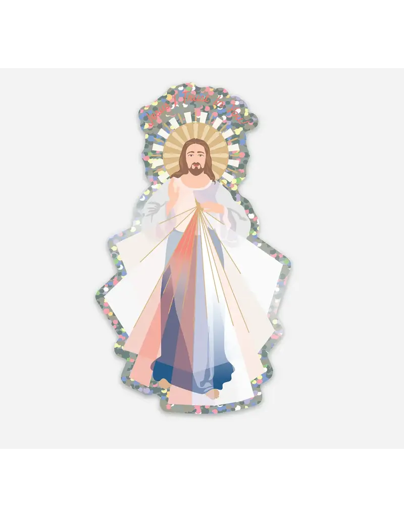 Be Still Prayer Space Divine Mercy Glitter Sticker | Be Still Prayer Space