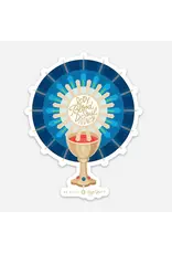 Be Still Prayer Space Dark Blue Blessed Sacrament Sticker 3.5" x 4.5" | Be Still Prayer Space