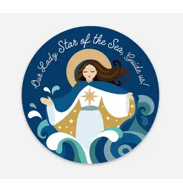 Be Still Prayer Space Our Lady Star of the Sea, Circle Sticker | Be Still Prayer Space