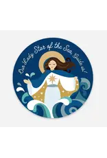 Be Still Prayer Space Our Lady Star of the Sea, Circle Sticker | Be Still Prayer Space