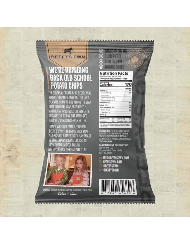 Beef Tallow Potato Chips -Salt N' Pepper