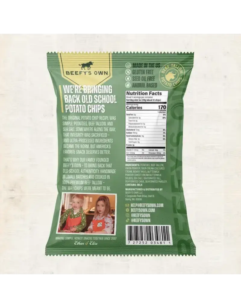 Beef Tallow Potato Chips - Sour Cream N' Onion