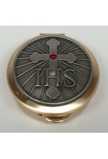 CA gift Brass IHS Cross Pyx (Size 1, 6-9 Hosts)