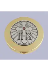 CA gift Brass IHS Cross Pyx (Size 1, 6-9 Hosts)