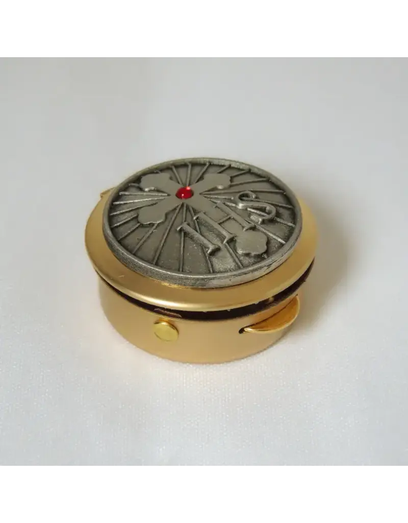 CA gift Brass IHS Cross Pyx (Size 1, 6-9 Hosts)