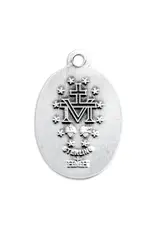 HMH Religious Sterling Silver Miraculous Medal With 18" Chain Necklace