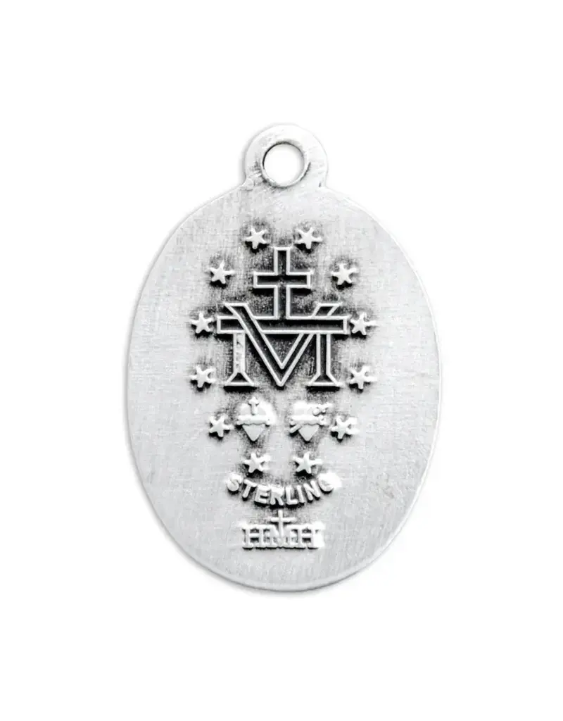 HMH Religious Sterling Silver Miraculous Medal With 18" Chain Necklace