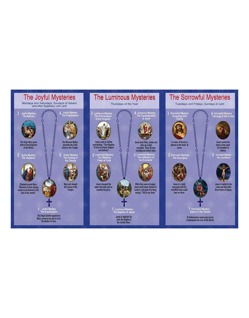 Ambrosiana How to Pray The Rosary Trifold Card