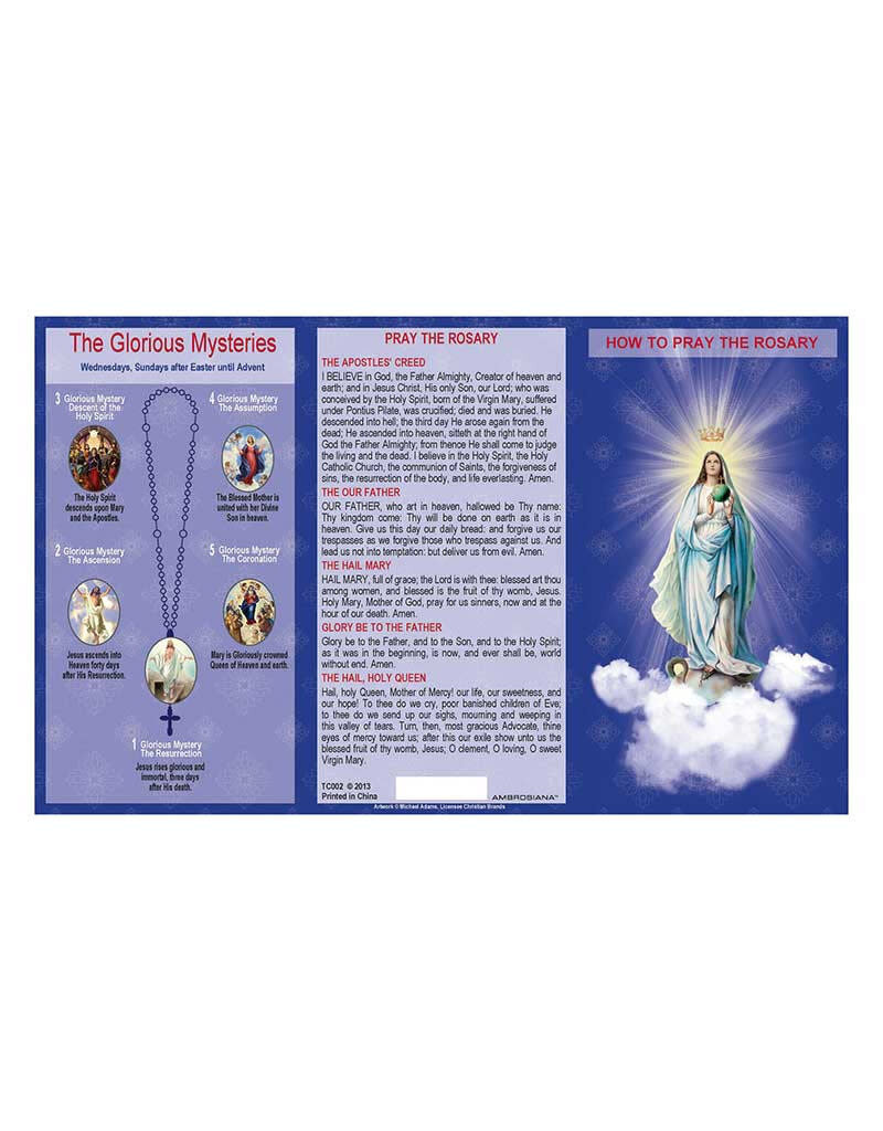 Ambrosiana How to Pray The Rosary Trifold Card