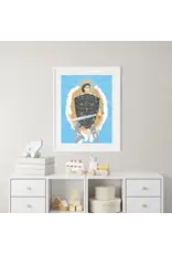 Be Still Prayer Space 11" x 14" White Frame St. Michael, Blue Prayer