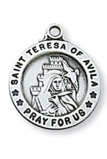 McVan Sterling Silver St. Teresa of Avila Round Medal on 18" Chain