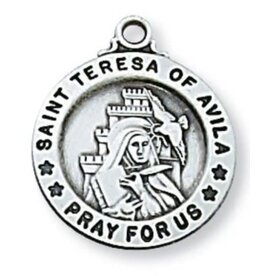 McVan Sterling Silver St. Teresa of Avila Round Medal on 18" Chain