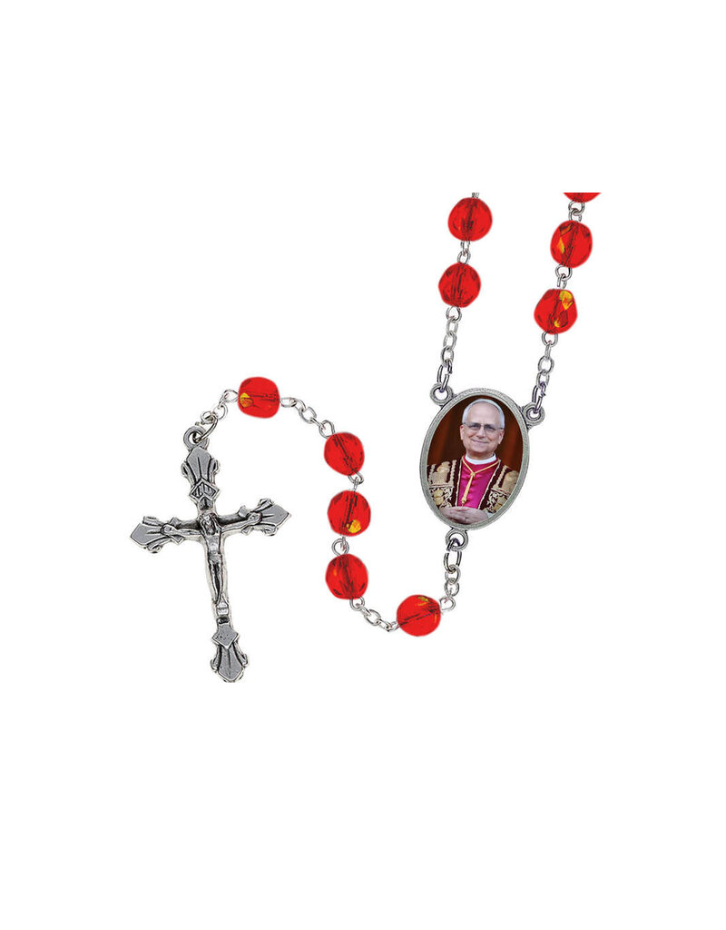 Wallace Brothers Manufacturing Pope Leo XIV Red Rosary