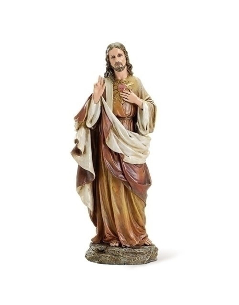 10.25"sacred heart jesus figure renaissance collection. 10.25"H 4.25"W 2.75"D