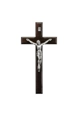 WJ Hirten 8" Palissander Wood Crucifix with an Antiqued Silver Finish Corpus