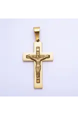 Aim Eternal Stainless Steel Crucifix Cross Pendant | Gold