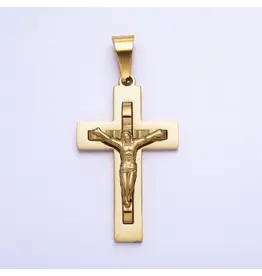 Aim Eternal Stainless Steel Crucifix Cross Pendant | Gold