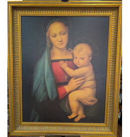 Raphael's Madonna del Granduca Canvas Transfer, Gold Framed , 30" x 36"