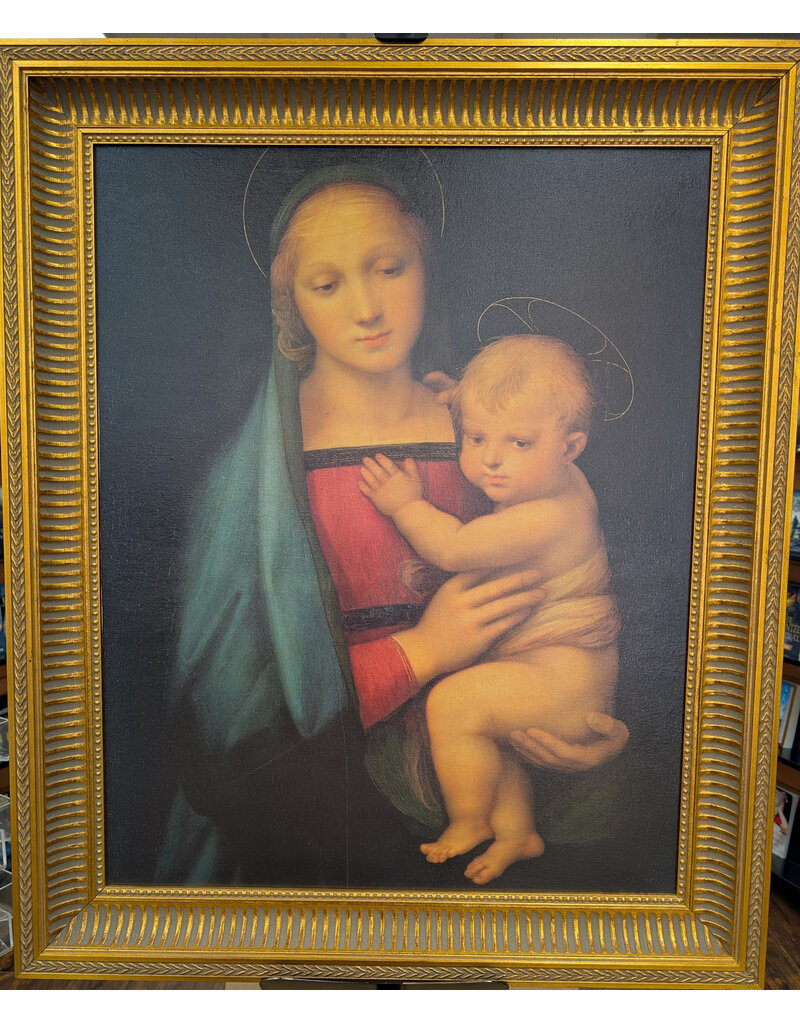 Raphael's Madonna del Granduca Canvas Transfer, Gold Framed , 30" x 36"