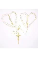 Lumen Mundi Wedding Lasso Rosary:  small crystal bead and gold-tone