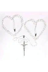 Lumen Mundi Wedding Lasso Rosary: Small Crystal Bead and Silver-tone