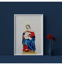 Be Still Prayer Space Illustration in Box Frame - Our Lady of La Leche, White Frame | Be Still Prayer Space