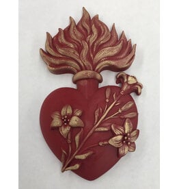 Be Still Prayer Space 3D Printed Chaste Heart  6.5" x 5" - Red | Be Still Prayer Space