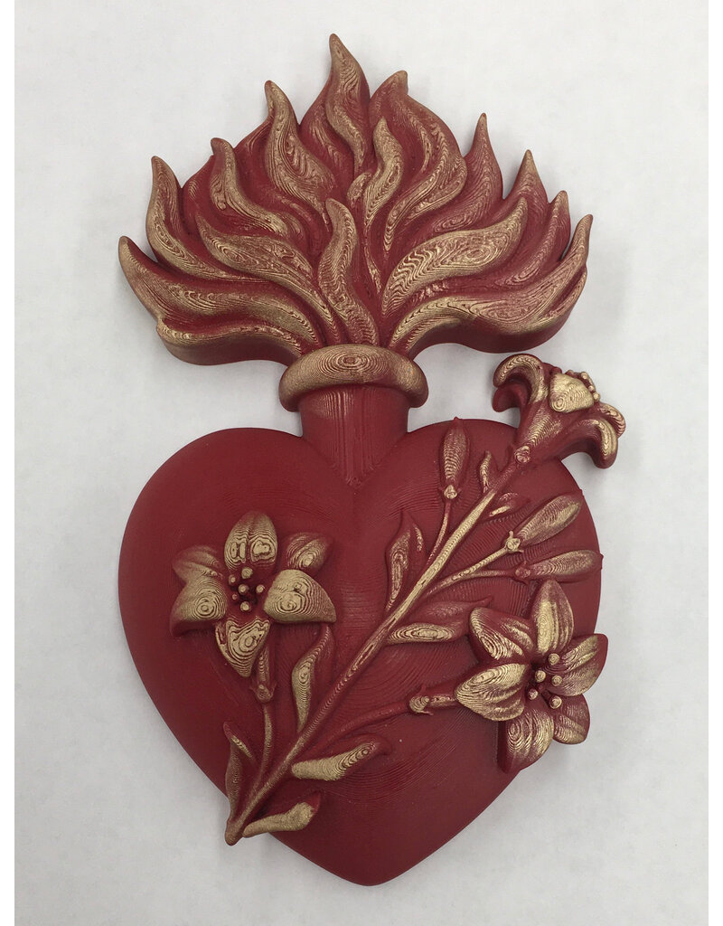 Be Still Prayer Space 3D Printed Chaste Heart  6.5" x 5" - Red | Be Still Prayer Space