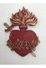 Be Still Prayer Space 3D Printed Immaculate Heart 6.5" x 5" - Red | Be Still Prayer Space