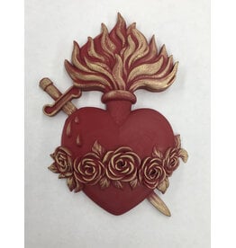 Be Still Prayer Space 3D Printed Immaculate Heart 6.5" x 5" - Red | Be Still Prayer Space