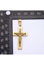 Aim Eternal Stainless Steel Crucifix Cross Pendant | Gold