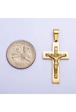 Aim Eternal Stainless Steel Crucifix Cross Pendant | Gold